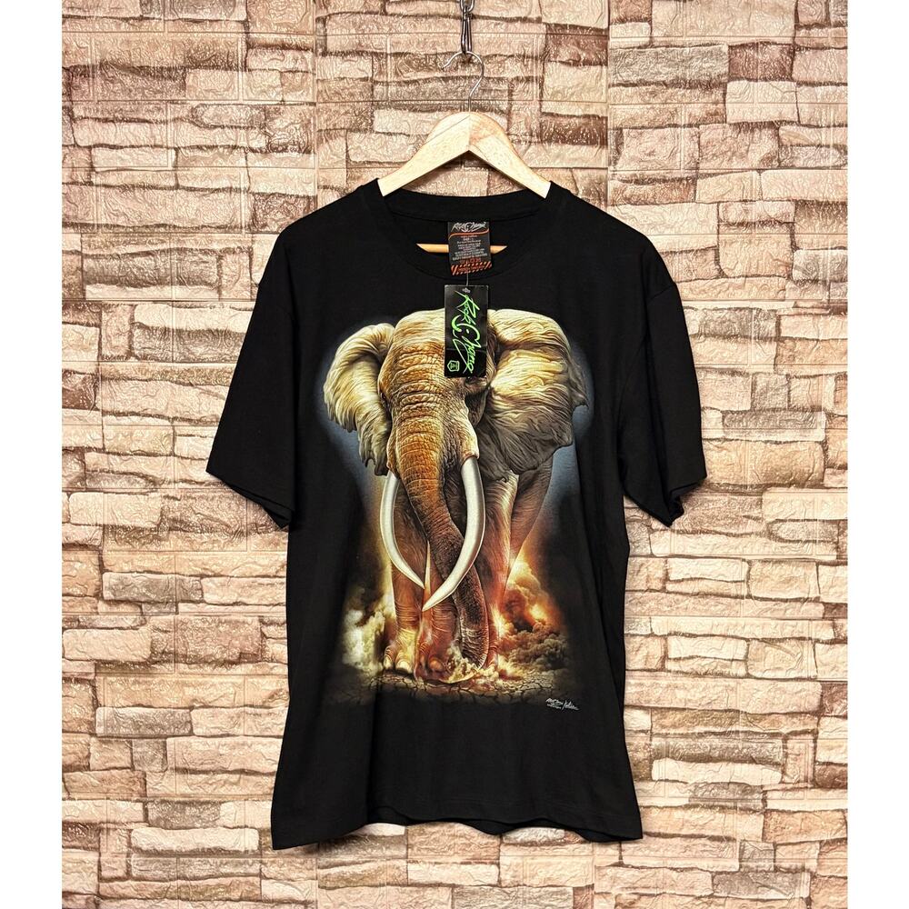 Vintage Elephant Double sided Glow in the dark t shirt NWT Size Large